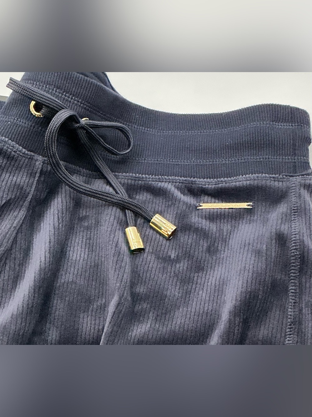 🫐NWT🫐Halston Navy Blue Ribbed Velour Pants - Picture 8 of 13